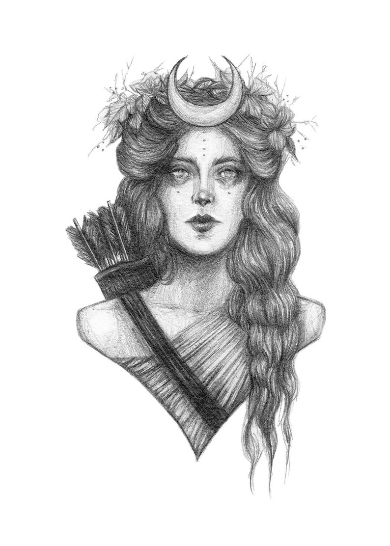 Artemis 5x7 Fine Art Print Huntress Greek Goddess Etsy