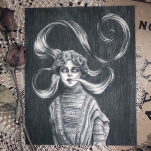 The Conduit - Fine Art Print - Victorian Spiritualism - Ectoplasm - Seance - Ghost - Haunted - Dark Art - Illustration