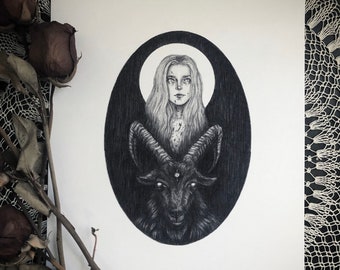 Black Phillip Fine Art Print the Witch Occult Satanic Dark Art Gothic  Illustration - Etsy