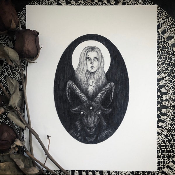 Black Phillip - Fine Art Print - The Witch - Occult - Satanic - Dark Art - Gothic Illustration