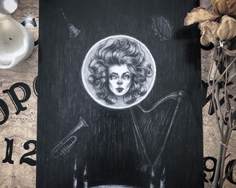Madame Leota- Fine Art Print - Haunted Mansion - Ghost - Seance - Foolish Mortal - Dark Art - Gothic Illustration