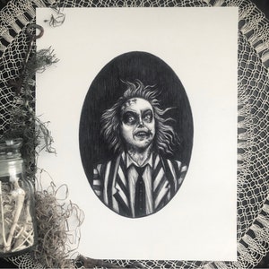 Beetlejuice - Fine Art Print - Tim Burton - Dark Art - Gothic Illustration - Horror