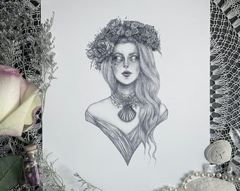 Aphrodite - Fine Art Print - Greek Goddess of Love - Venus - Pagan - Mythology - Gothic Fantasy