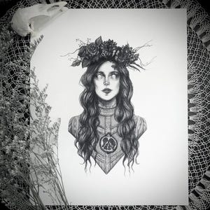 Persephone - Fine Art Print - Greek Goddess of Spring and Queen of the Underworld - Pagan - Witch - Dark Art - Gothic Illustration