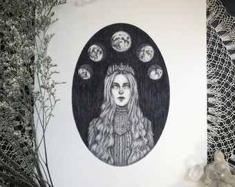 Selene - Fine Art Print - Moon Goddess - Greek Mythology - Pagan - Witch - Magick