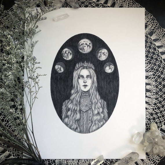 Selene Fine Art Print Moon Goddess Greek Mythology Etsy