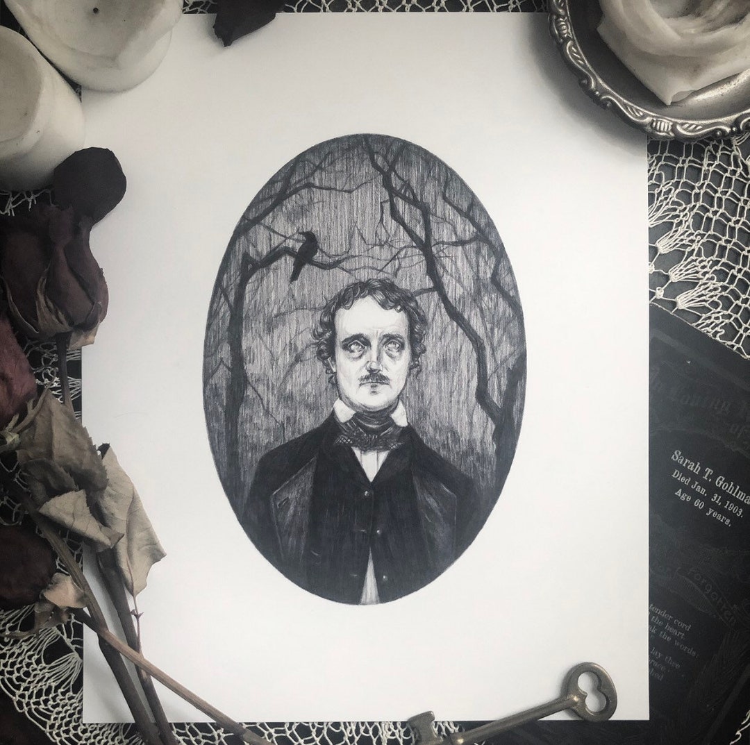 Edgar Allan Poe - Fine Art Print - Author Portrait - Gothic ...