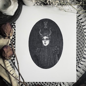 Lady Lucifer - Fine Art Print - Satanic - Demon - Dark Art - Gothic Illustration
