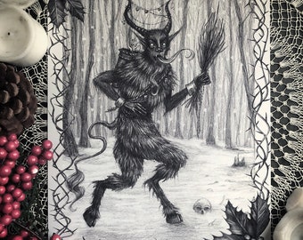 Krampus - Fine Art Print - Krampusnacht - Yule Monster - Creepy Christmas - Gothic Illustration - Dark Art