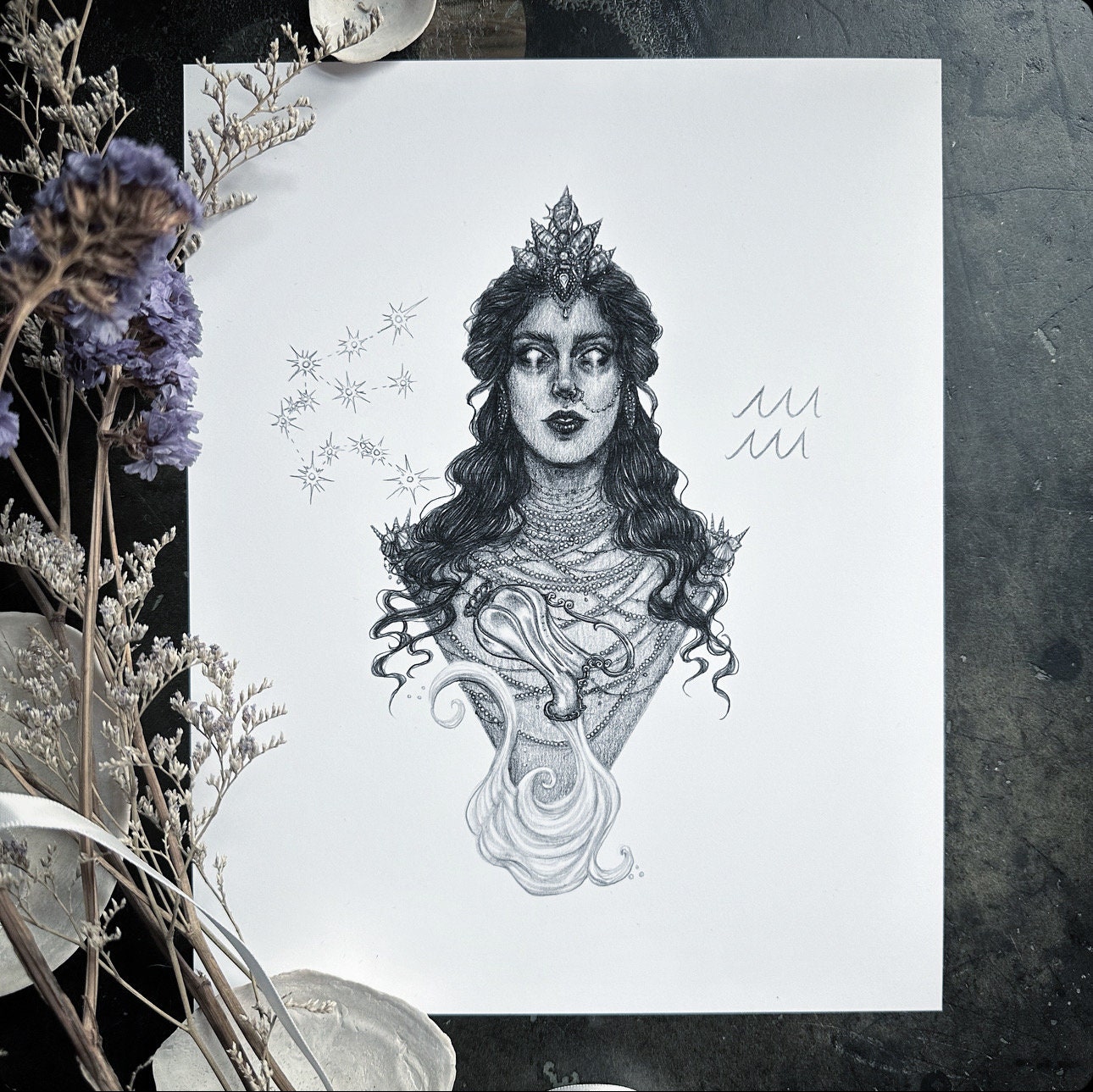 Aquarius Goddess - Fine Art Print - Zodiac Sign - Astrology - the Water