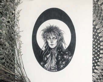 Jareth the Goblin King - Fine Art Print - Labyrinth - David Bowie - Fantasy - Dark Art - Gothic Illustration