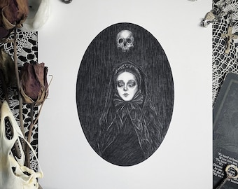 Memento Mori - Fine Art Print - Victorian Mourning - Death - Dark Art - Gothic Illustration