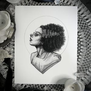The Bride - Fine Art Print - Bride of Frankenstein - Universal Monsters - Horror - Gothic - Dark Art - Illustration