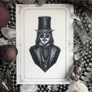 Dracula Card - 5x7” Double Sided Card - Valentine - Anniversary - Gothic Romance - Goth Love - Dark Art - Victorian Vampire