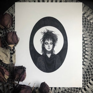 Lydia - Fine Art Print - Lydia Deetz - Beetlejuice - Goth - Dark Art - Gothic Illustration