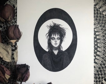 Lydia - Lámina artística - Lydia Deetz - Beetlejuice - Gótico - Arte oscuro - Ilustración gótica
