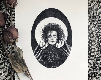 Edward Scissorhands - Fine Art Print - Fantasy - Dark Art - Gothic Illustration