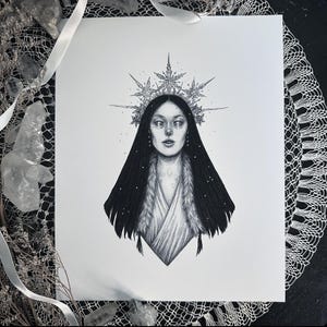 Yuki Onna - Fine Art Print - Japanese Yokai of Snow & Cold - Pagan - Mythology - Gothic Fantasy