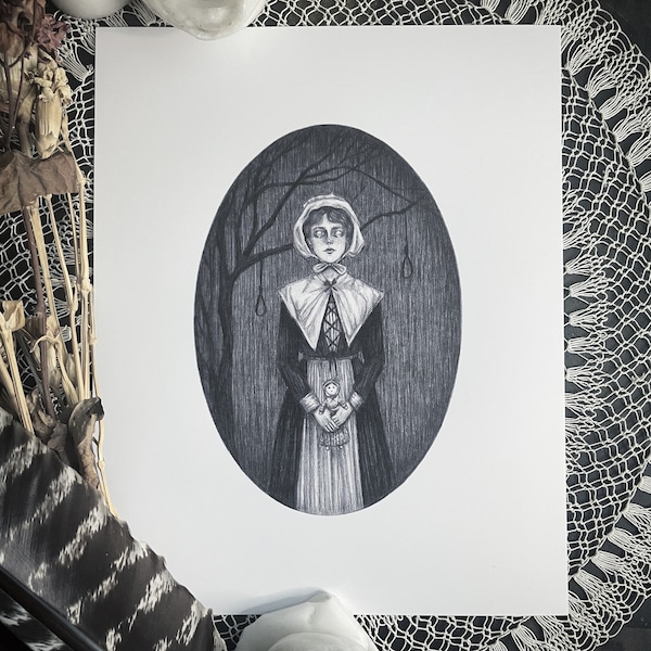 The Poppet - Fine Art Print - Salem Witch Trials - The Crucible - Dark Art - Gothic Illustration