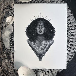 Mami Wata - Fine Art Print - African Goddess of Water - Pagan - Mermaid - Mythology - Gothic Fantasy