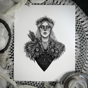 Skadi - Fine Art Print - Norse Goddess of Winter - Pagan - Mythology - Gothic Fantasy