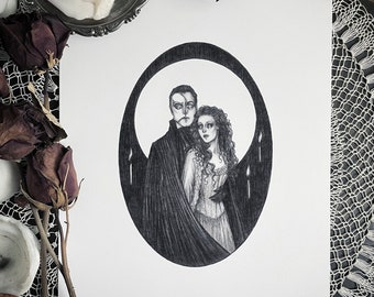 Music of the Night - Fine Art Print - Phantom of the Opera - Dark Art - Gothic Illustration