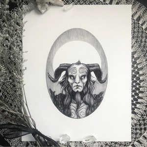 The Faun - Fine Art Print - Pan’s Labyrinth - Guillermo del Toro - Fantasy - Creature - Dark Art - Gothic Illustration