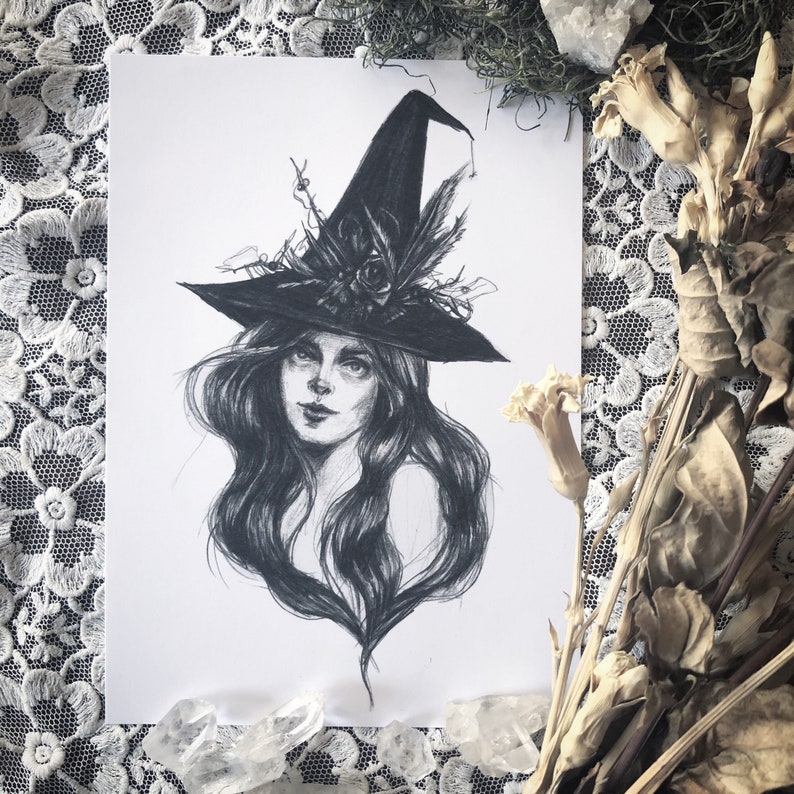 Woodland Witch 5x7 Fine Art Print Victorian Witch | Etsy