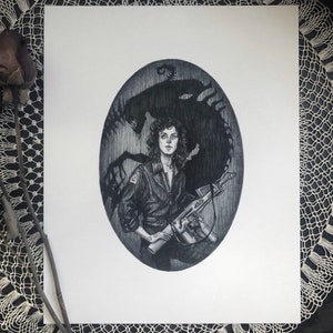 Ripley - Fine Art Print - Alien - Fan Art - Dark Art - Horror - H. R. Giger - Xenomorph - Science Fiction - Illustration
