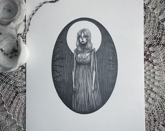 Lust for a Vampire - Fine Art Print - Hammer Horror - Dark Art - Gothic Illustration