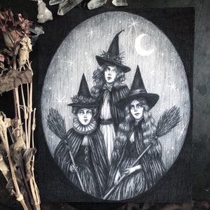 Toil and Trouble - Fine Art Print - Witch Coven - Pagan - Dark Art - Gothic Illustration - Victorian
