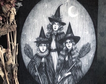 Toil and Trouble - Fine Art Print - Witch Coven - Pagan - Dark Art - Gothic Illustration - Victorian