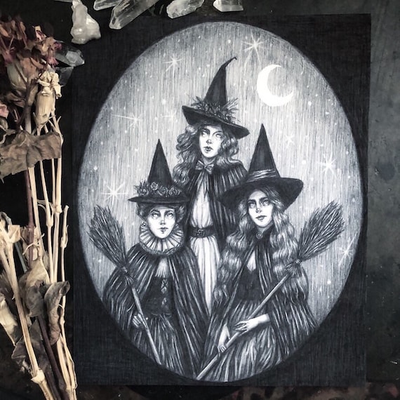 A Gathering of Witches Coven Vintage Halloween Print -  Denmark