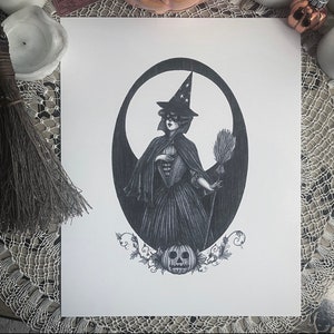 Season of the Witch - Fine Art Print - Vintage Halloween - Witchcraft - Dark Art - Gothic Illustration