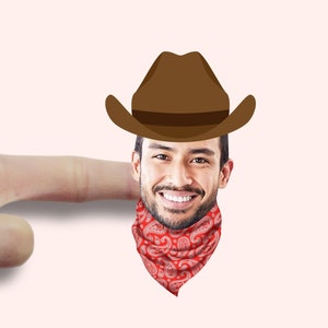 Cowboy Stickers Customized with Photo |  Custom Sticker | Party Favor |Bachelorette |Rodeo party 1st Bday | My First Rodeo Party | Nash Bash