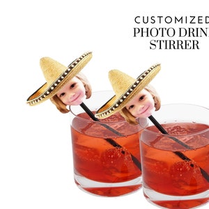 Fiesta Drink Stirrers with Face and Sombrero (12 count), 1st Bday, Bachelorette Party, Bachelor, Party Decorations, Swizzle sticks