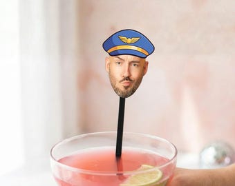Pilot Drink Stirrers and Party Decorations: Airplane | Pilot Retirement | How Time Flies theme