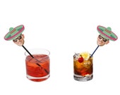 Sombrero Drink Stirrers with Face and Hat (12 count), Swizzle Sticks - Let 39 s Fiesta, Taco Bout a Party Themed Event