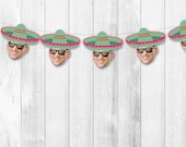 Sombrero Face Banner, Cinco De Mayo, Personalized, Funny, Hat, Fiesta Birthday, Bachelorette, Cindo de Mayo, Dia de los Muertos, 30th, 40th