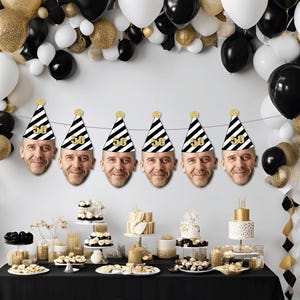 celebrate your 50th birthday in style with this unique face banner