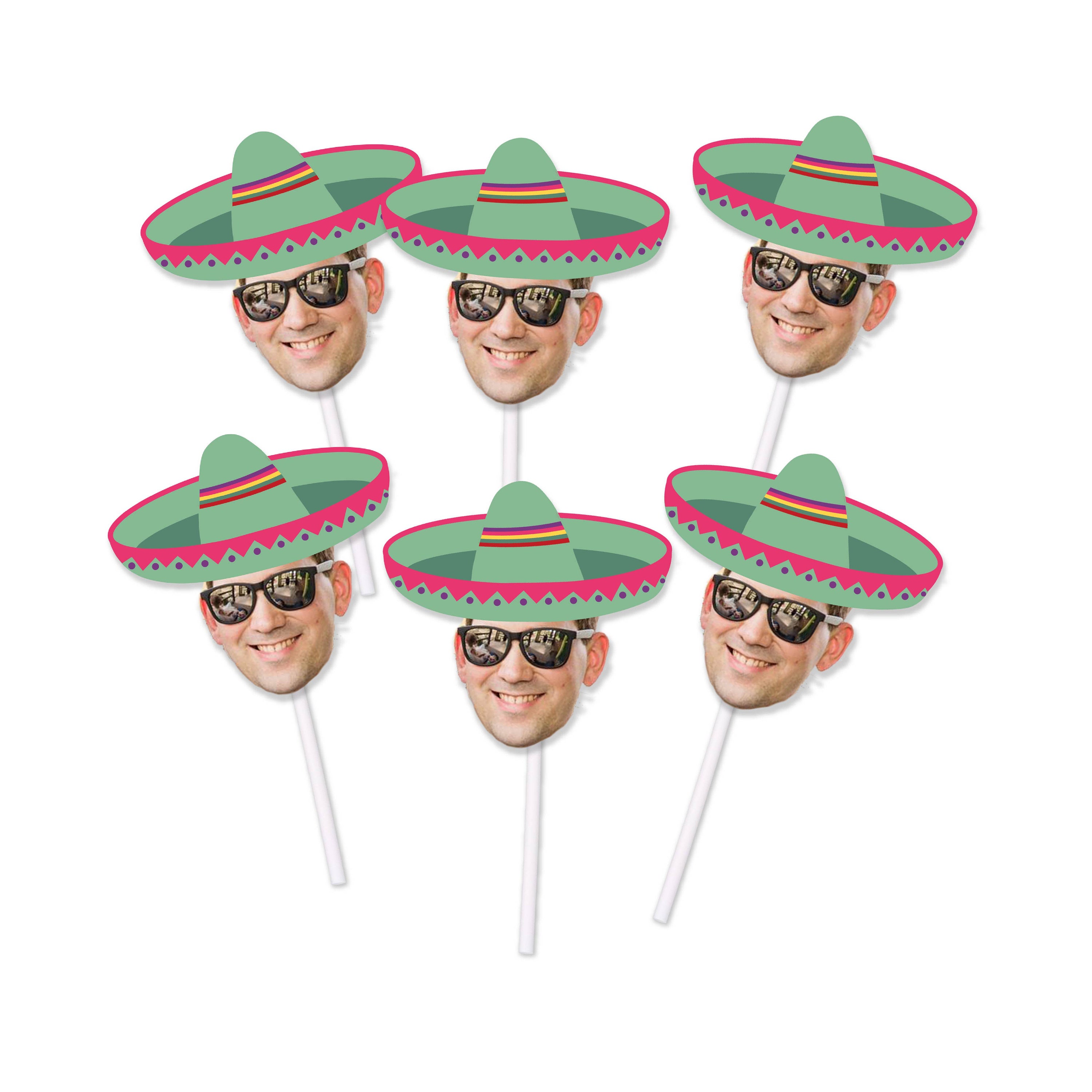 Sombrero Cupcake Toppers With Custom 