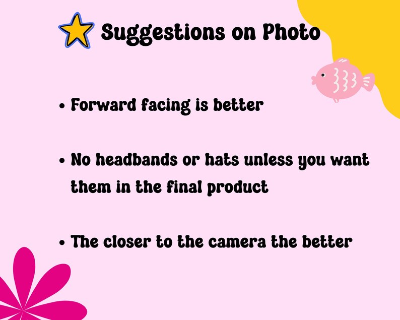 recommend a forward facing photo