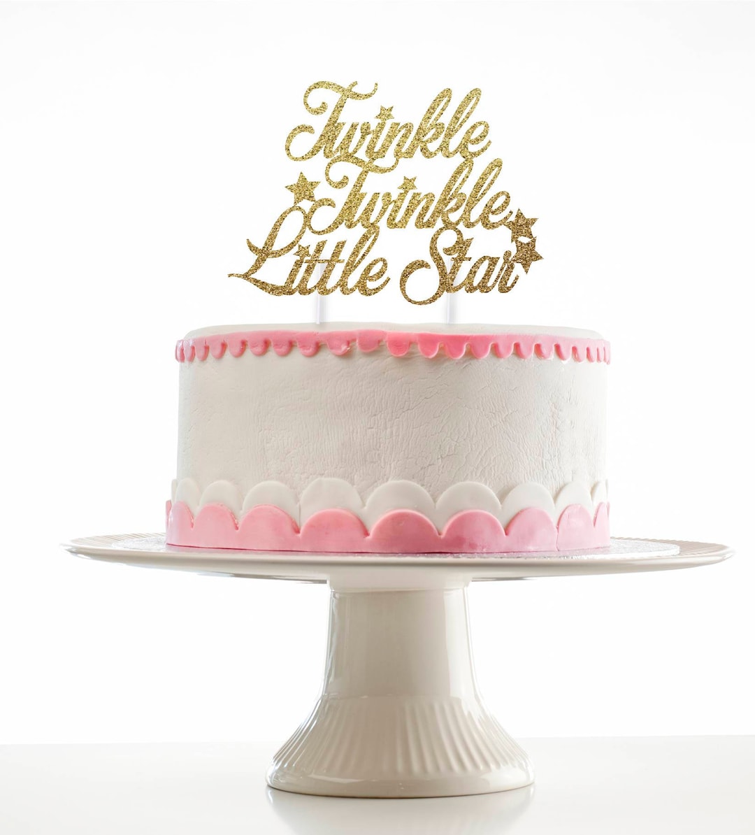 Twinkle Twinkle Little Star Glitter Cake Topper for Baby Shower or ...