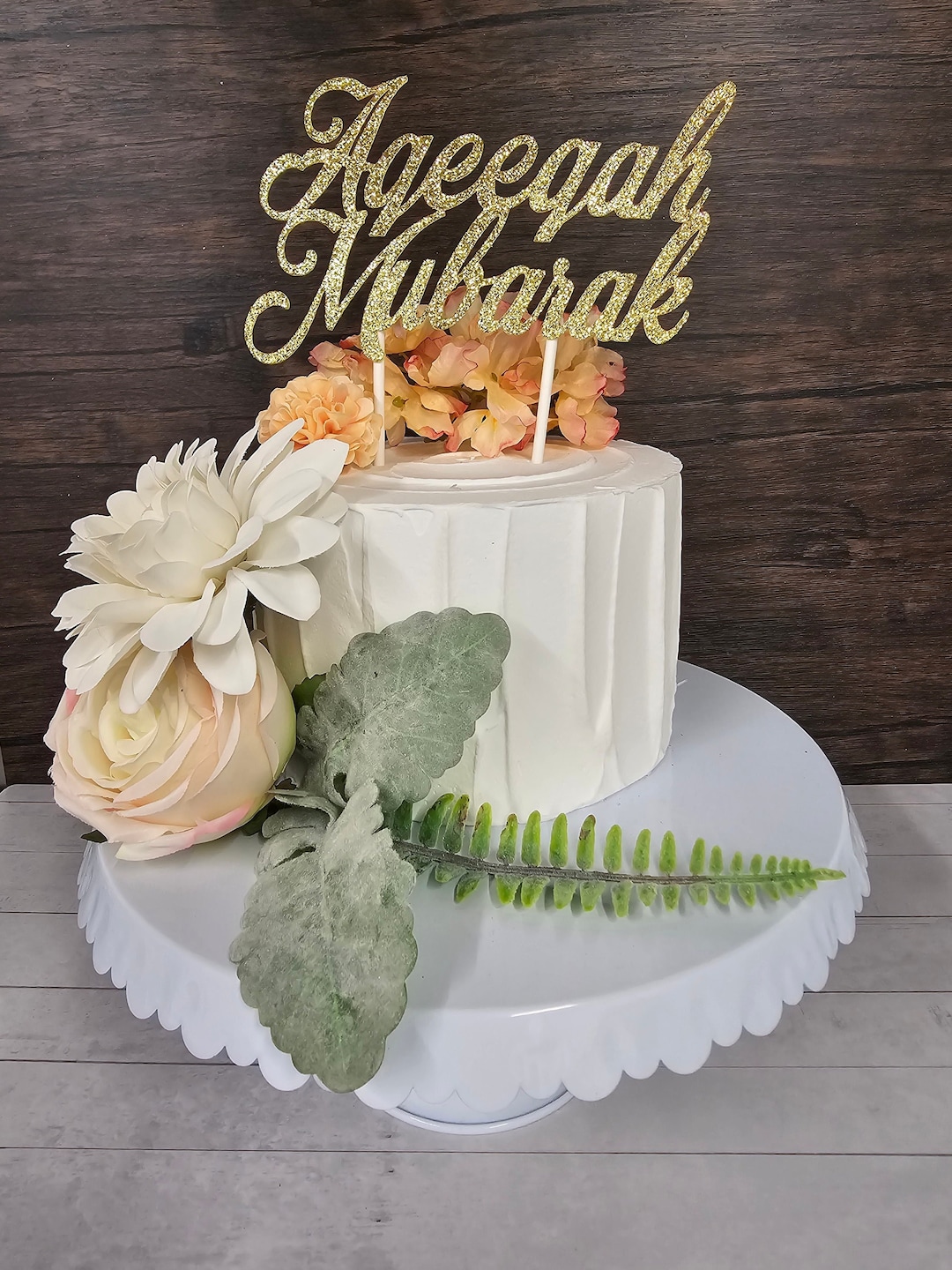 Aqeeqah Mubarak Glitter Cake Topper, Baby Shower, Custom Eid Cake ...
