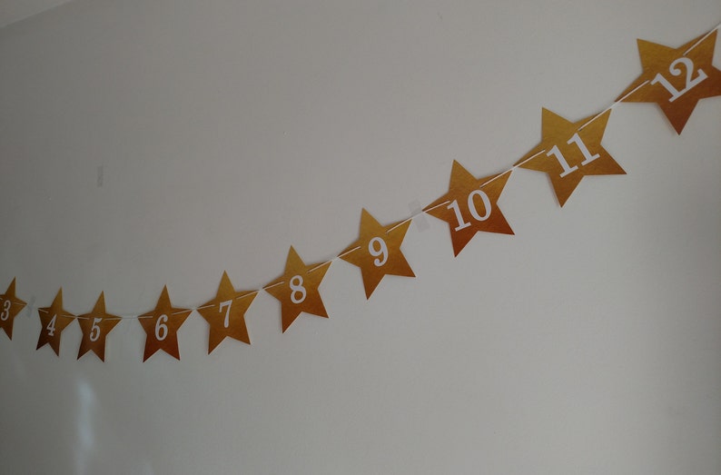 Twinkle Twinkle Little Star Bannière mensuelle pour le premier anniversaire Garland, Cake Smash, 1er bday image 6