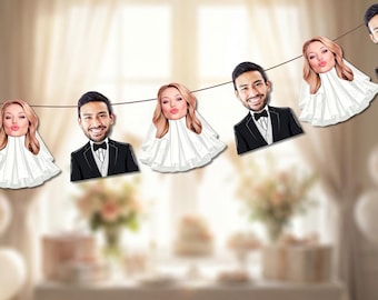 Bridal Shower Banner | Bride Garland for Bachelorette Party | Photo Banner with Bride and Groom