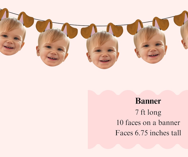 Dog banner with face and dog ears