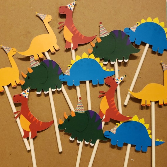 Dinosaurios en sombreros de fiesta Cupcake Toppers 12 cuenta - Etsy España Dinosaurios en sombreros de fiesta Cupcake Toppers 12 cuenta - Etsy España