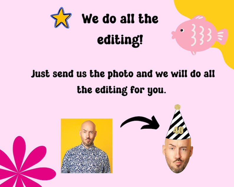 we do all the editing for your 60th birthday face banner