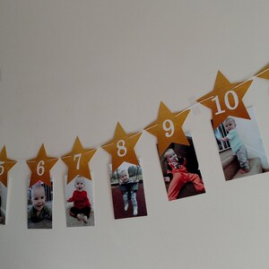 Twinkle Twinkle Little Star Bannière mensuelle pour le premier anniversaire Garland, Cake Smash, 1er bday image 4